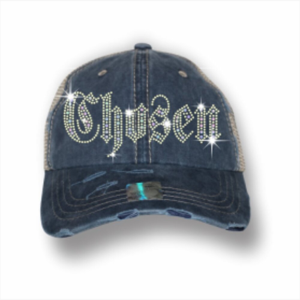 CHOSEN Cap with Rhinestone Design Trucker Hat - Picture 4 of 5